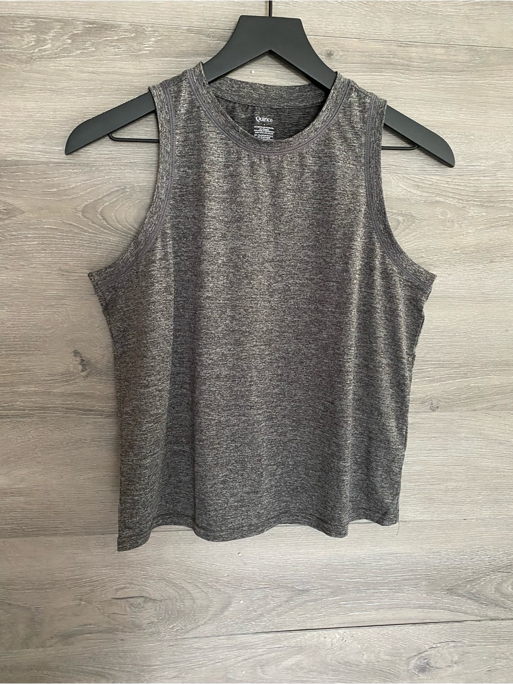 Quince Flowknit Breeze High Neck Tank Charcoal